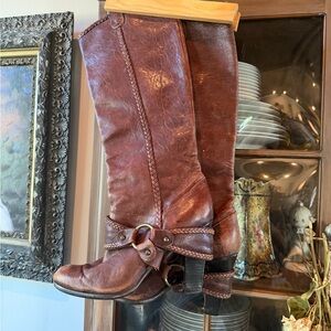 Brown Leather Knee-High Boots